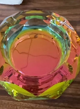 K9水晶炫彩烟灰缸小号客厅茶几摆放收纳