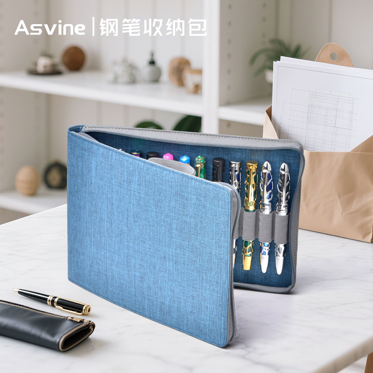 意斯华12/24格钢笔帆布收纳包