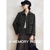 娃娃领小香风外套女 澳洲进口羊驼毛短款 Memory Inside挂面牙条