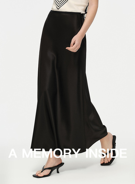 A Memory Inside日本进口三醋酸缎面高腰包臀鱼尾裙半身长裙女