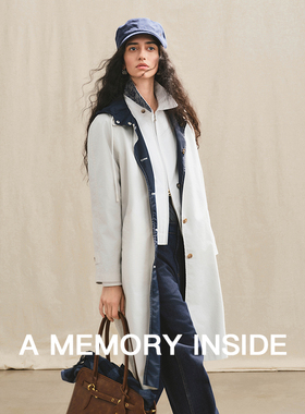 A Memory Inside两面穿抽绳连帽廓形长款风衣外套女2025春季新款