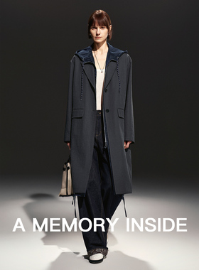 A Memory Inside一衣两穿中空纱真两件叠穿风衣外套女小个子新款