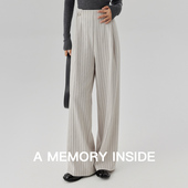 直筒阔腿裤 裤 高级感垂感2023年早秋新款 Memory Inside高腰西装