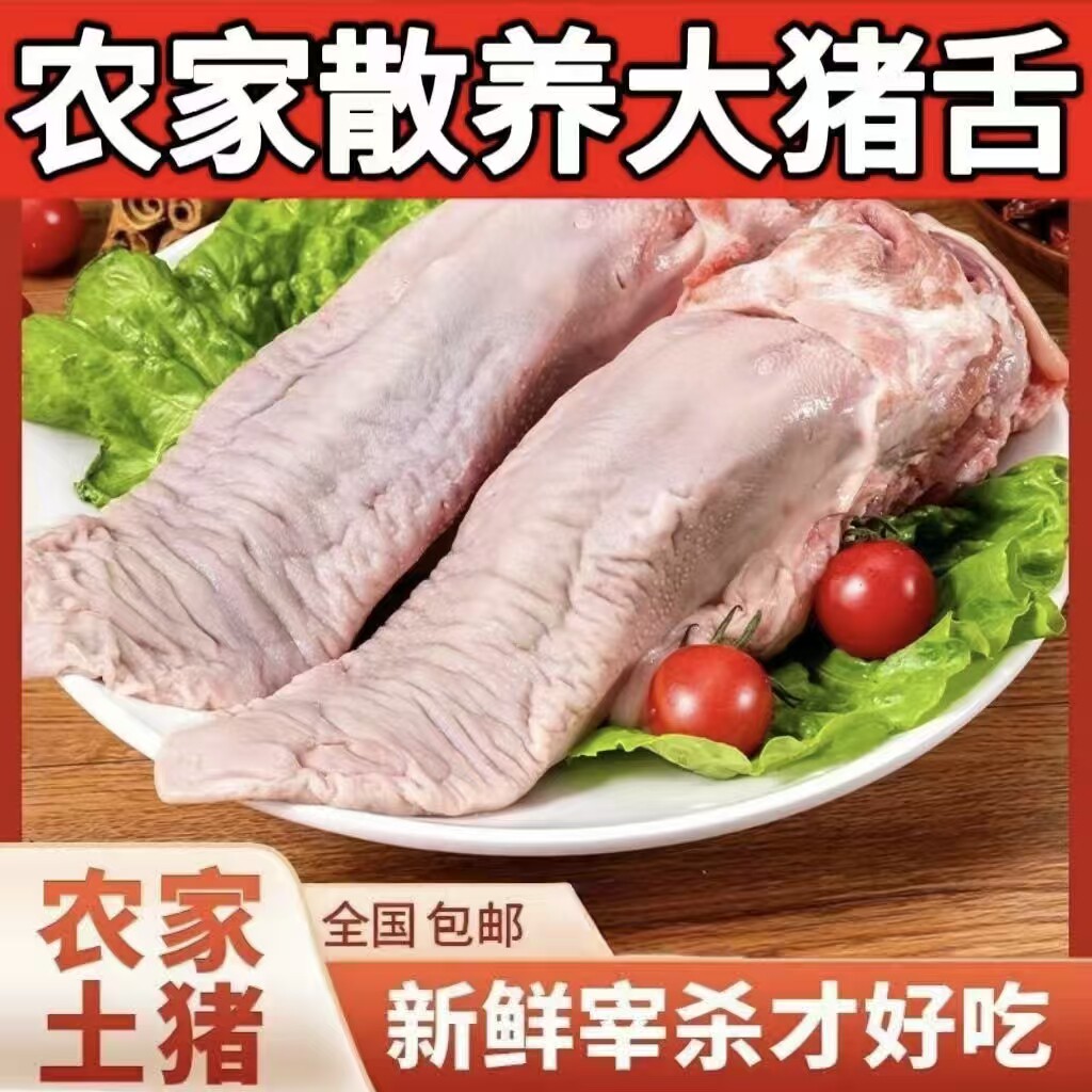 新鲜冷冻猪口条猪舌头舌尖无根口条猪舌头卤菜酒店批发