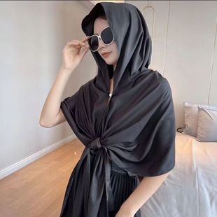 沙漠埃及迪拜海边旅游拍照仿棉麻纱巾围巾女沙滩丝巾防晒头巾披肩