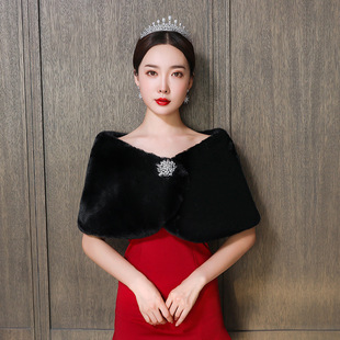 敬酒红色晚礼服高级感名媛贵妇披肩旗袍外套时尚洋气高档外搭高贵