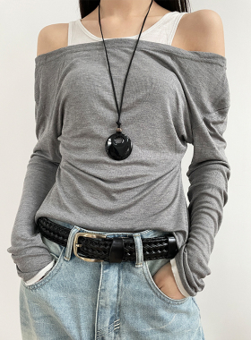 简约高级感纯手工编织真皮腰带韩版百搭休闲男女通用免打孔皮带