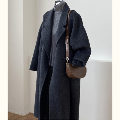 韩系高级感双面羊绒大衣