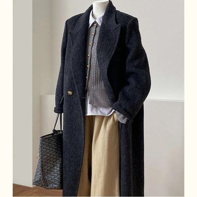 秋冬新款高级双面羊毛绒大衣