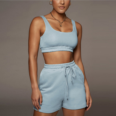 Shorts Women's Suit 2022 Summer Sportswear Lady Sets露脐套装