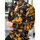 Shirt夜店碎花衬衫 Fashion Long Men Floral Nightclub Sleeve
