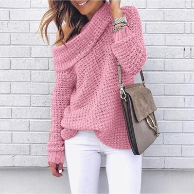Off Shoulder Long Sleeve Irregular Sweater露肩长袖不规则毛衣