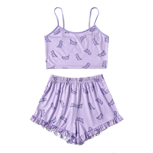 Casual comfortable sling shorts home suit 吊带短裤居家套装女