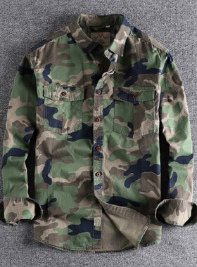 Toit camouflage long sleeve shirt man     工装迷彩长袖衬衣男