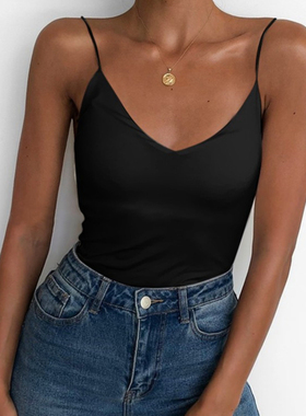 solid color suspender bottoming slim vest   纯色吊带修身背心