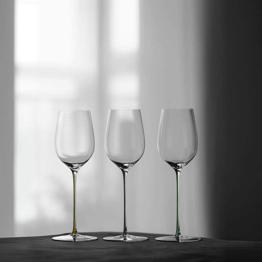 多彩酒杯 手工绿色杆雷司令杯白葡萄酒杯红酒杯家用无铅水晶欧式