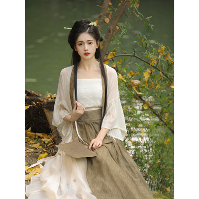 昼雪对襟衫一片式褶裙套装清仓