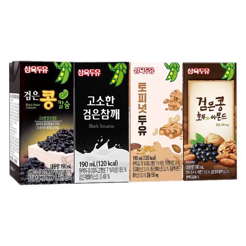 韩国进口Sahmyook三育黑豆豆奶黑芝麻坚果植物蛋白饮料休闲饮品