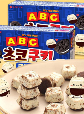 韩国进口巧克力味乐天ABC字母曲奇饼干网红儿童休闲零食小吃