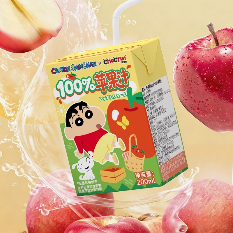 乔克蒂姆蜡笔小新联名款纯果汁苹果葡萄石榴香梨汁休闲饮品