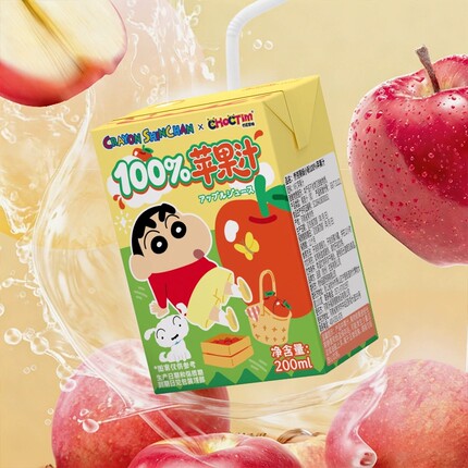 乔克蒂姆蜡笔小新联名款纯果汁苹果葡萄石榴香梨汁休闲饮品