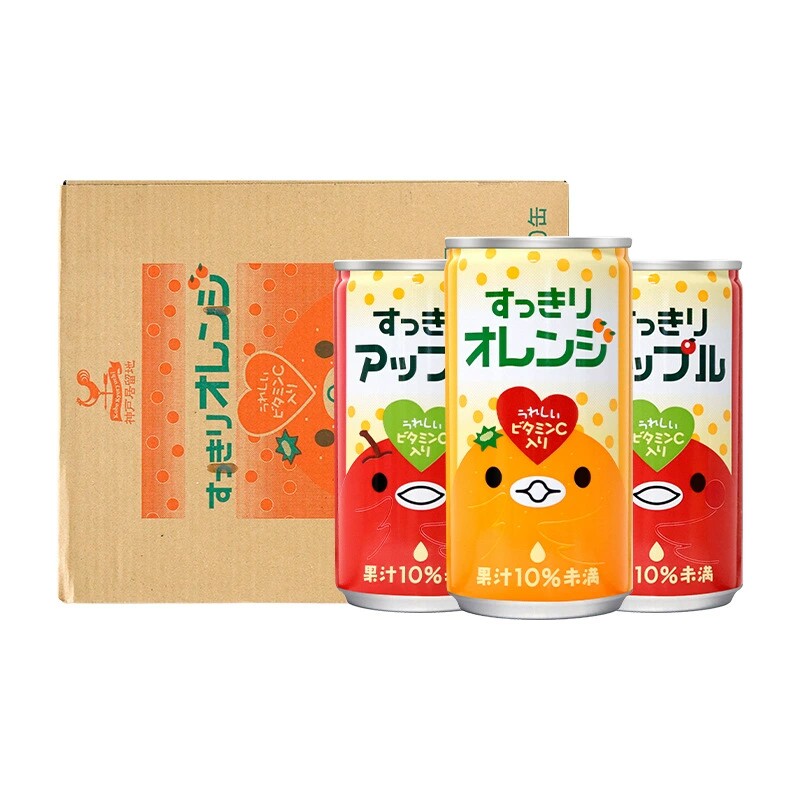 日本进口果汁饮料神户居留地苹果橙子汁果汁饮品小瓶装185g整箱
