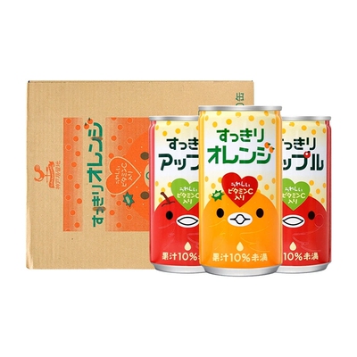 日本进口果汁饮料神户居留地苹果橙子汁果汁饮品小瓶装185g整箱
