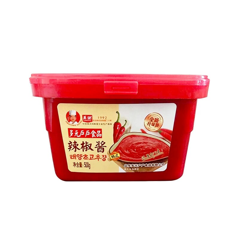 英潮多元辣椒酱500g盒装韩式甜辣石锅拌饭炒年糕适口酱香浓郁辣酱