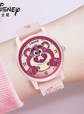 【草莓熊】迪士尼手表女镂空腕表学生进口机芯夜光石英表MK-13079