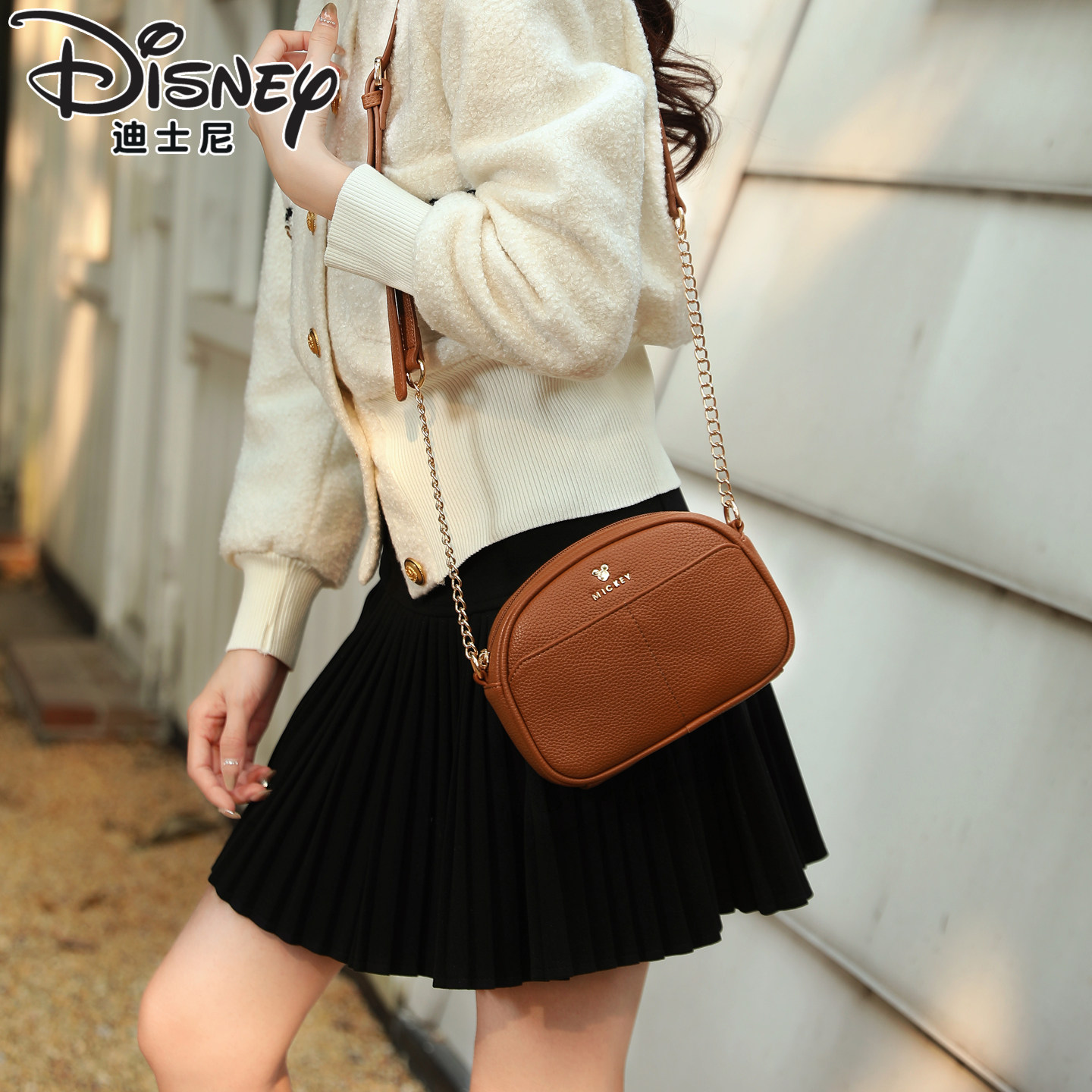迪士尼包包女2026新品米奇联名复古单肩包女士小巧百搭休闲斜挎包