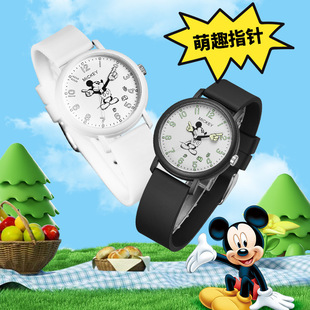 【米奇手指针】迪士尼儿童手表官方正品中小学生夜光石英表礼物