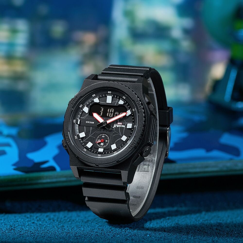 【蛛蛛侠联名】漫威联名手表官方旗舰店运动电子表多功能夜光学生