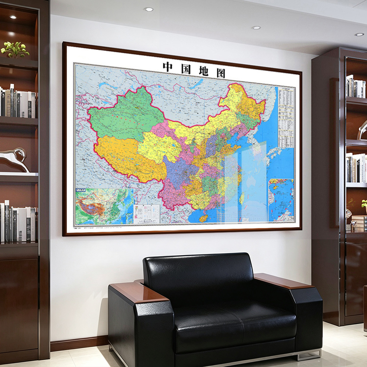 2026新版中国地图带框装饰画
