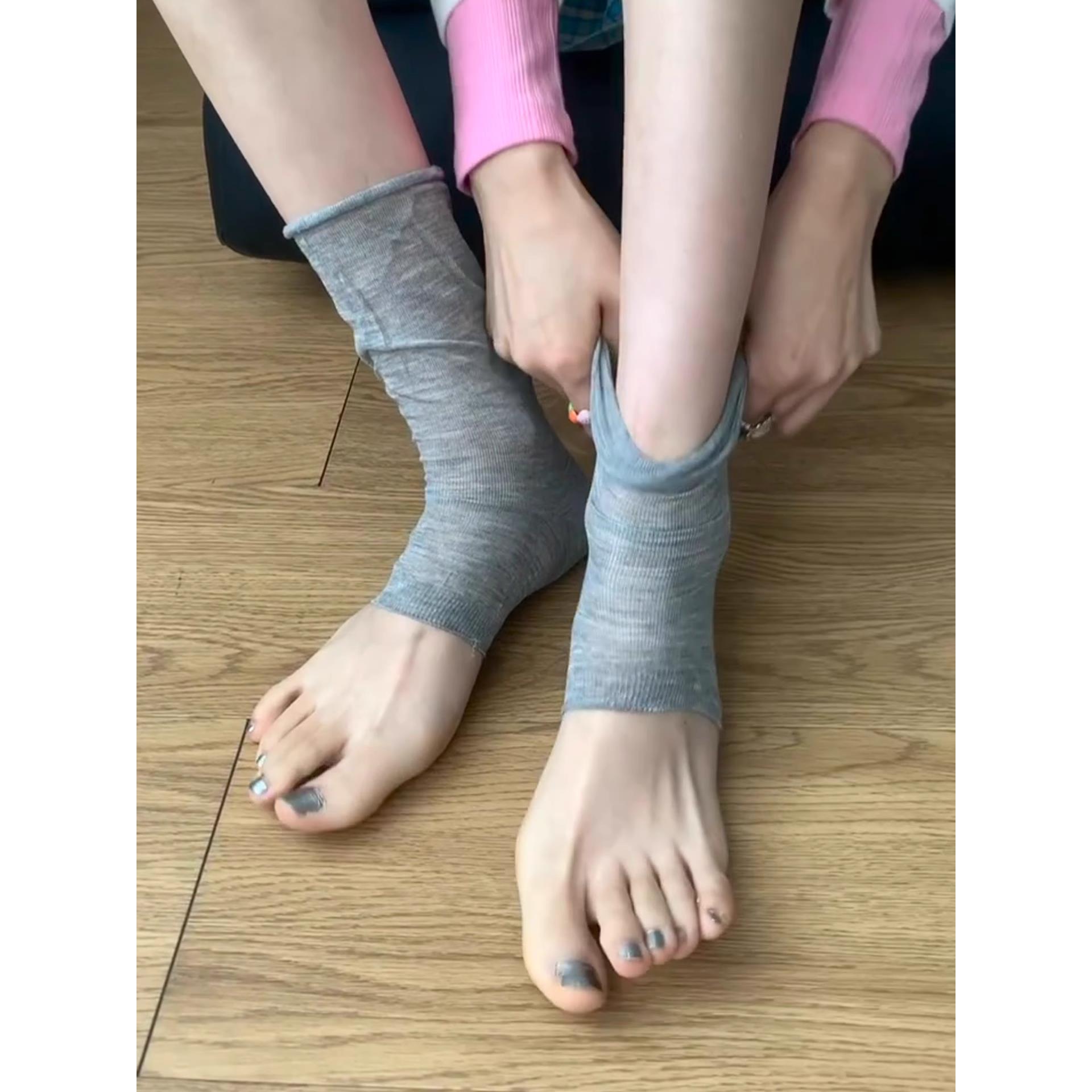 踩脚韩版miu风百搭防晒堆堆袜简