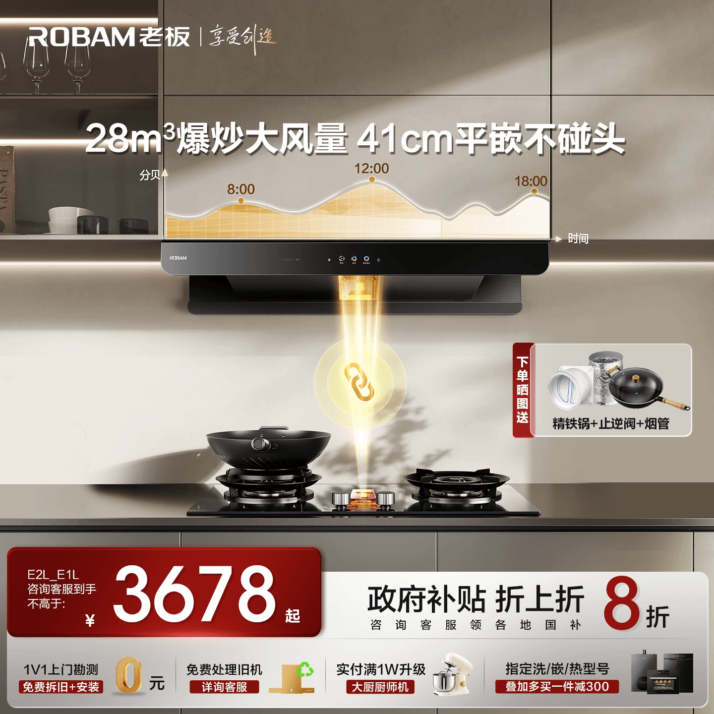 新品老板E2L/E2P抽油烟机燃气灶套装一套灶具家用官方旗舰店正品