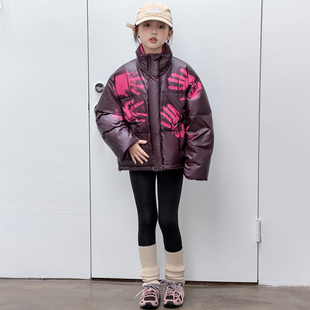 女童羽绒服冬装2026新款儿童温感变色加厚保暖炸街风立领羽绒外套