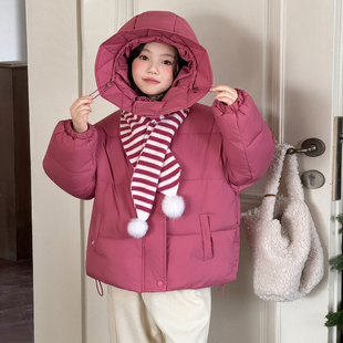 女童花苞棉服冬装2025新款儿童时尚洋气棉衣中大童冬天洋气棉袄潮