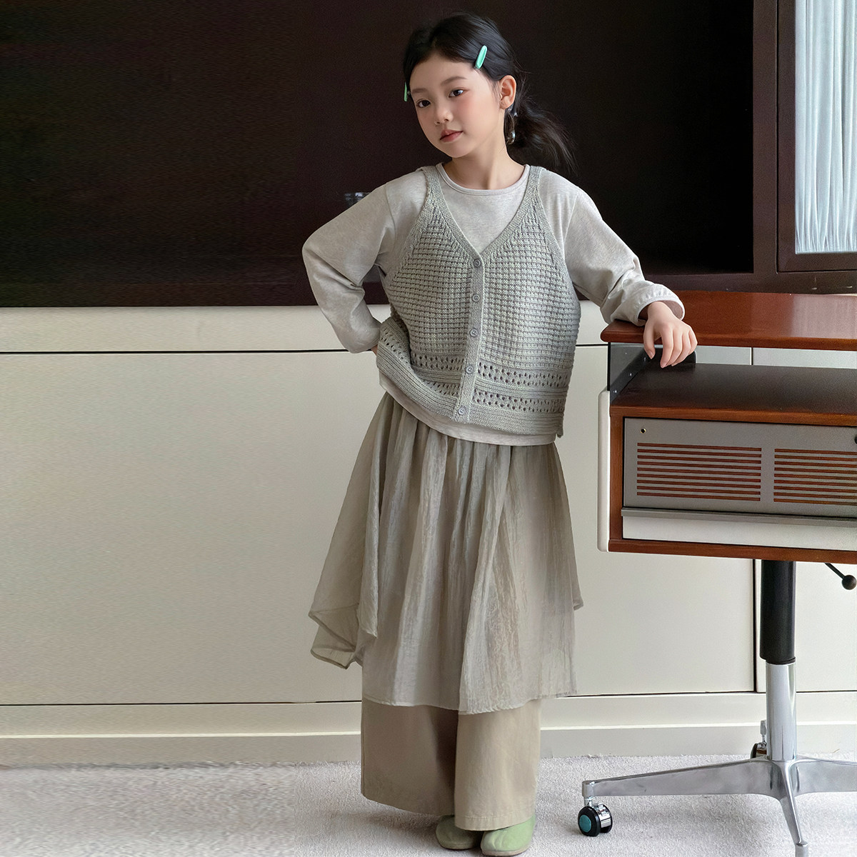 韩国女童套装春装2026新款儿童洋气叠穿打底衫吊带女孩屁帘阔腿裤,童装/婴儿装/亲子装,套装,淘宝优惠券,粉丝福利购,淘宝优惠卷