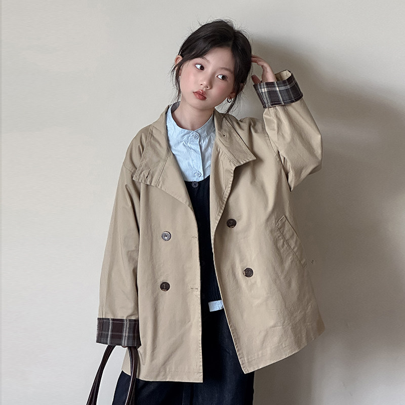 女童中长款风衣春秋2025新款洋气儿童秋装外套女孩韩版秋季上衣潮