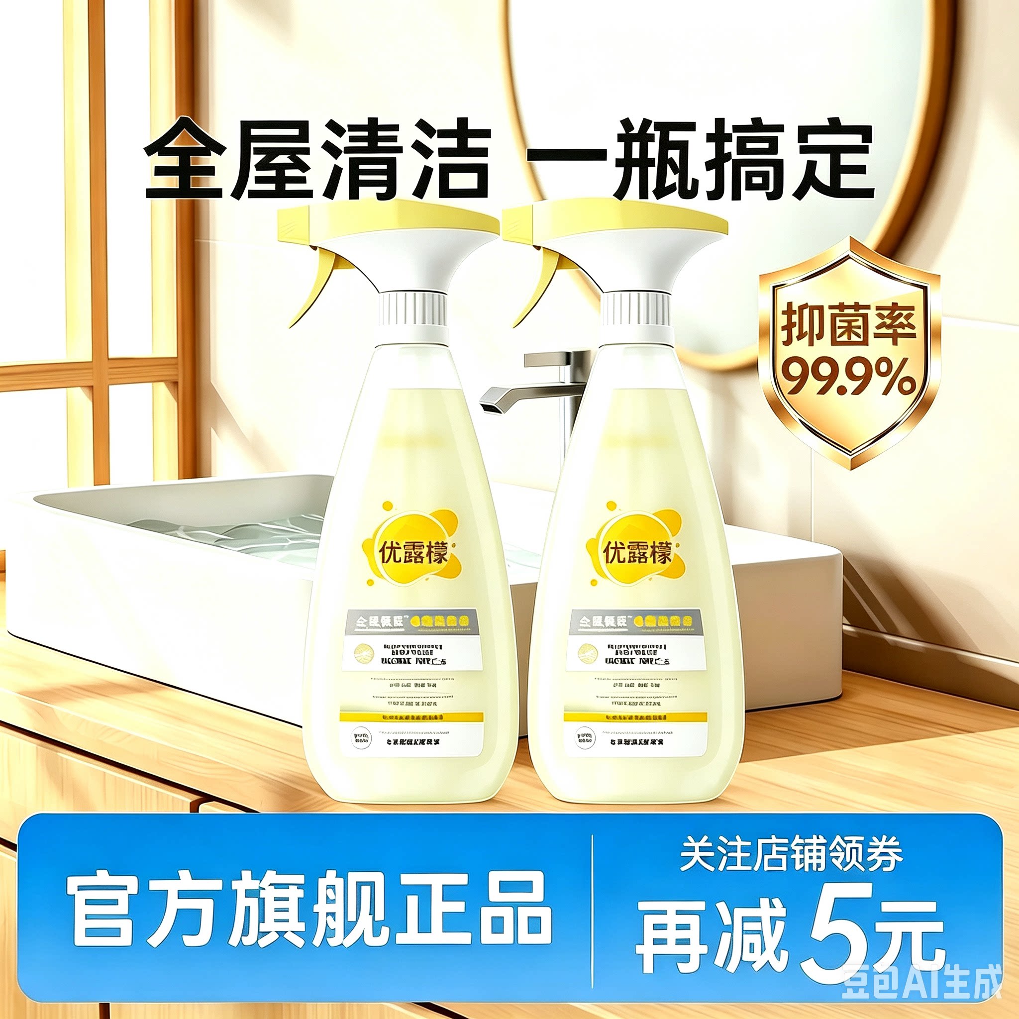 优露清优露檬清洁多功能清洁剂厨房瓷砖家用沙发污渍清洗剂去油污