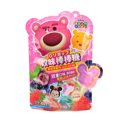 迪士尼双味棒棒糖40g结婚伴手礼米奇头硬糖果零食果味棒棒糖