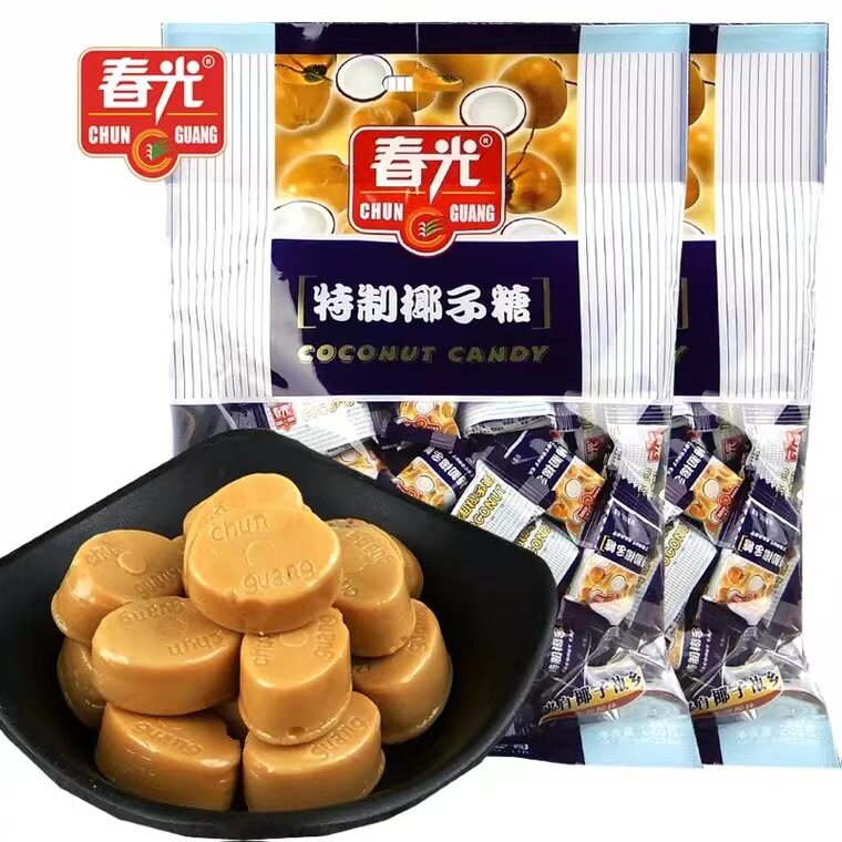 国产春光水果糖姜糖特浓椰子糖特制椰子糖/榴莲奶糖120g