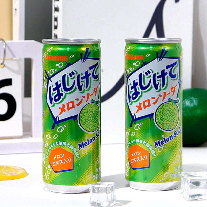 三佳利哈密瓜味碳酸饮料250g*30罐0脂肪自助餐厅日式风味