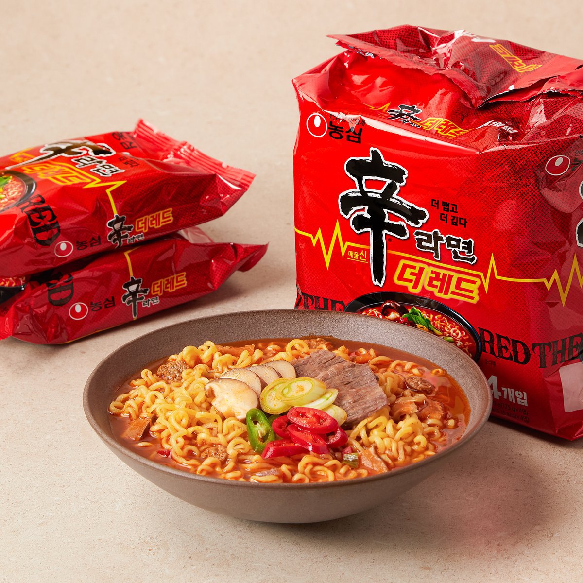 韩国进口农心红汤辛拉面超辣正宗韩式拉面夜宵泡面速食方便面汤面