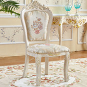 欧式 实木餐椅靠背椅餐厅家用凳子餐桌椅美容院接待椅卧室书房椅