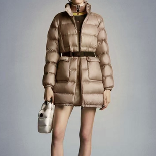 奢牌M家立领茧型双袋中长款简约羽绒服女加厚保暖2025新款冬季