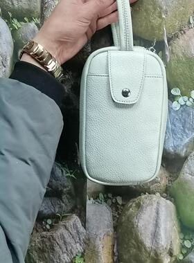 水牛皮零钱袋大容量妈妈头层牛皮放手机的斜挎包皮手机包迷你皮包