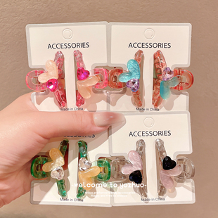 爱心儿童小号抓夹女孩公主头发夹两侧女童刘海前额发卡半扎发夹子