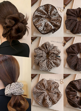 秋冬复古超大豹纹大肠发圈女2025新款扎发头绳高弹力皮筋头花发饰