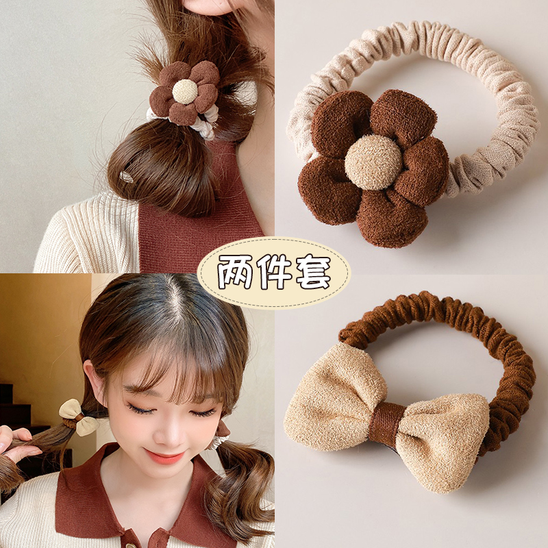 小女孩小花蝴蝶结头绳高弹力